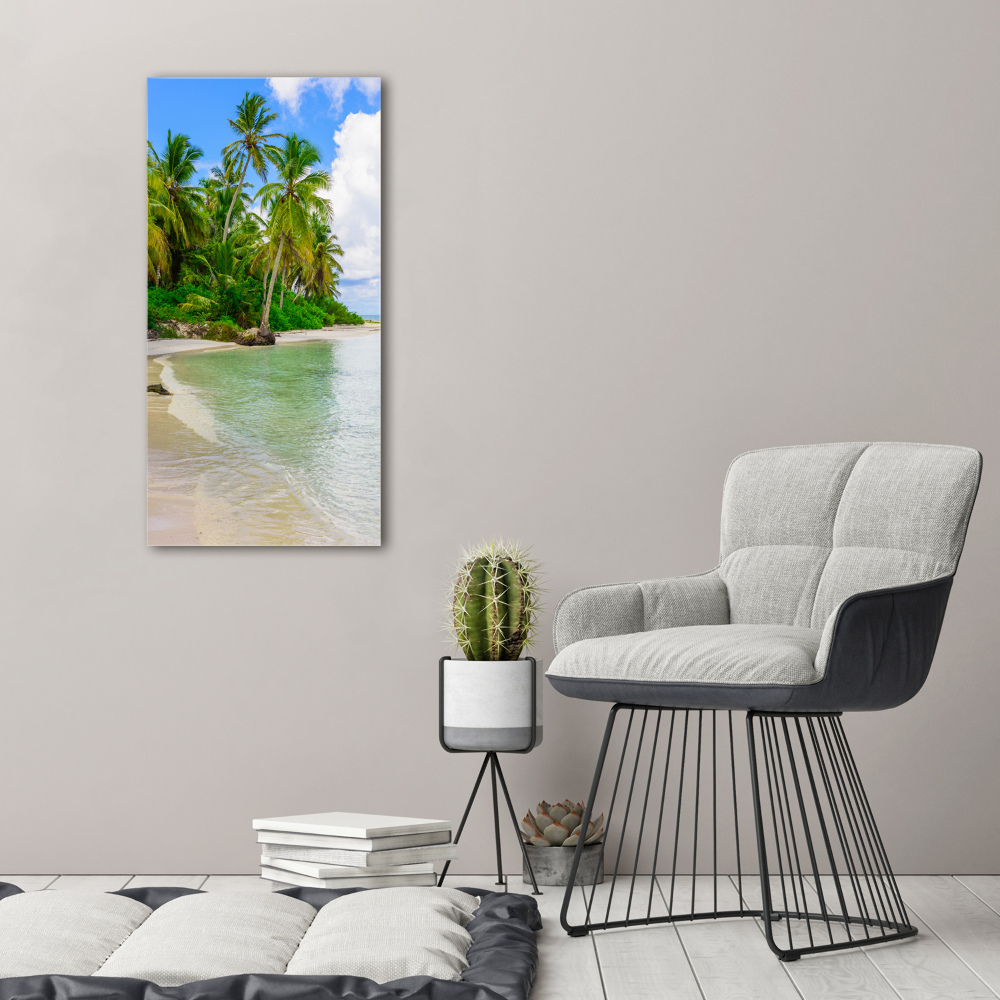 Vertikálny fotoobraz na skle Tropická pláž