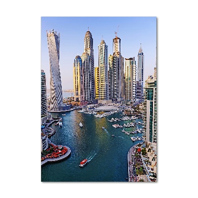 Vertikálny fotoobraz na skle zátoka Dubaj