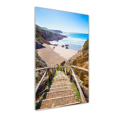 Vertikálny foto obraz sklenený Chodník na pláž