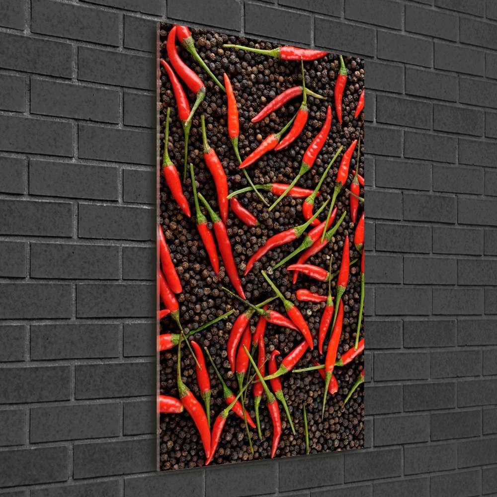 Vertikálny fotoobraz na skle Chilli papričky