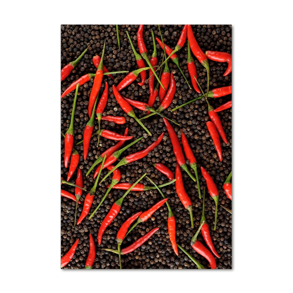 Vertikálny fotoobraz na skle Chilli papričky