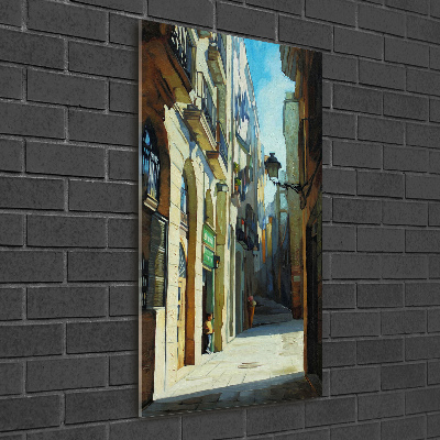 Vertikálny foto obraz sklenený Ulica Barcelony