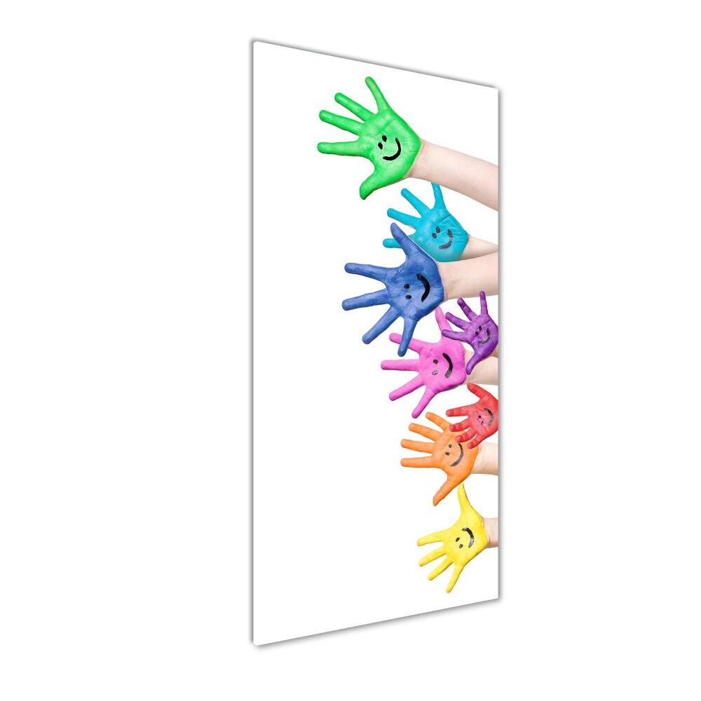 Vertikálny foto obraz sklo tvrdené Pomaľované dlane