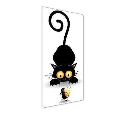 Vertikálny foto obraz fotografie na skle Kocúr a myš