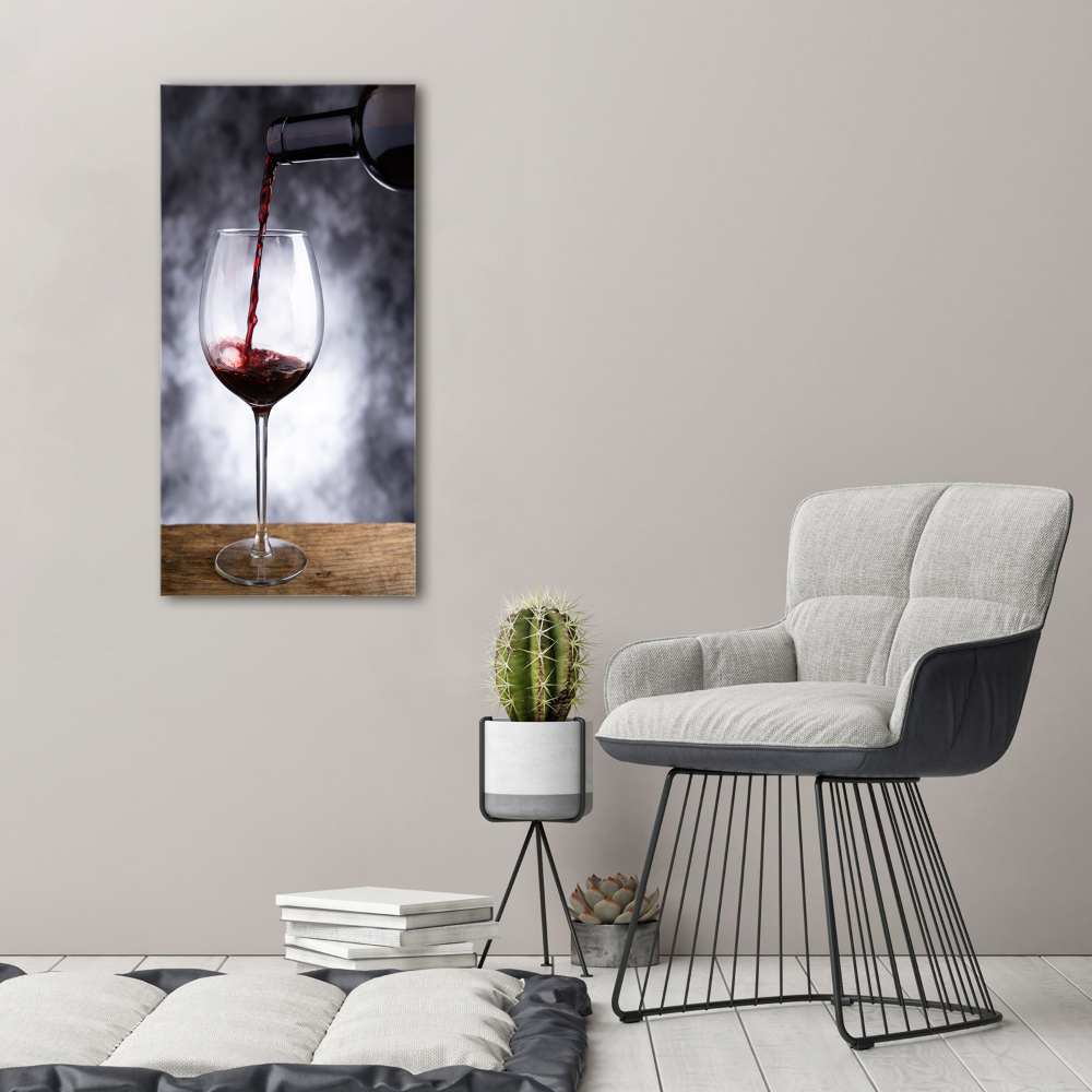 Vertikálny fotoobraz na skle Červené víno