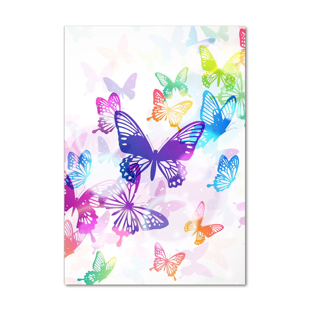 Vertikálny foto obraz sklo tvrdené Farební motýle