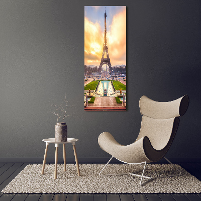 Vertikálny foto obraz sklenený Eiffelová veža Paríž