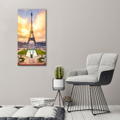 Vertikálny foto obraz sklenený Eiffelová veža Paríž