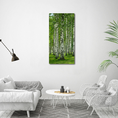 Vertikálny foto obraz sklo tvrdené Brezový les