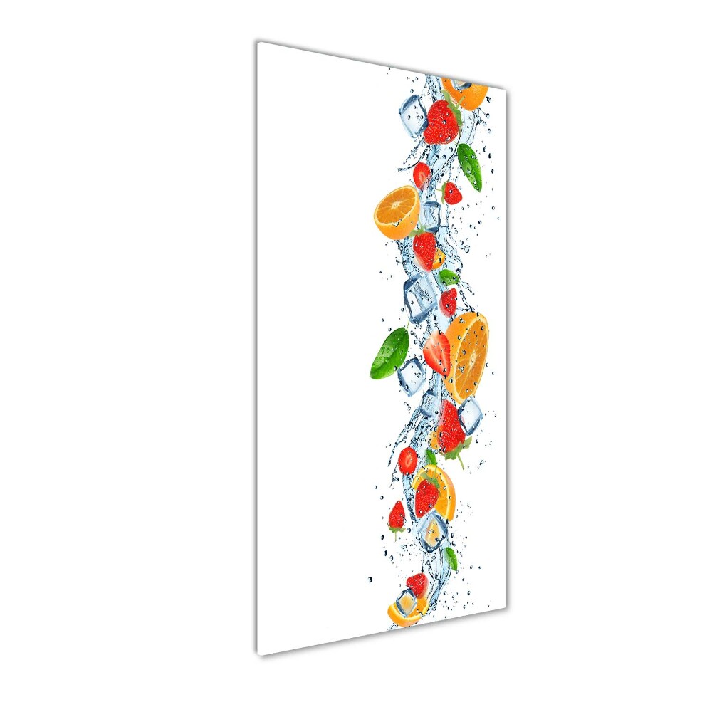 Vertikálny foto obraz sklenený Ovocie a ľad