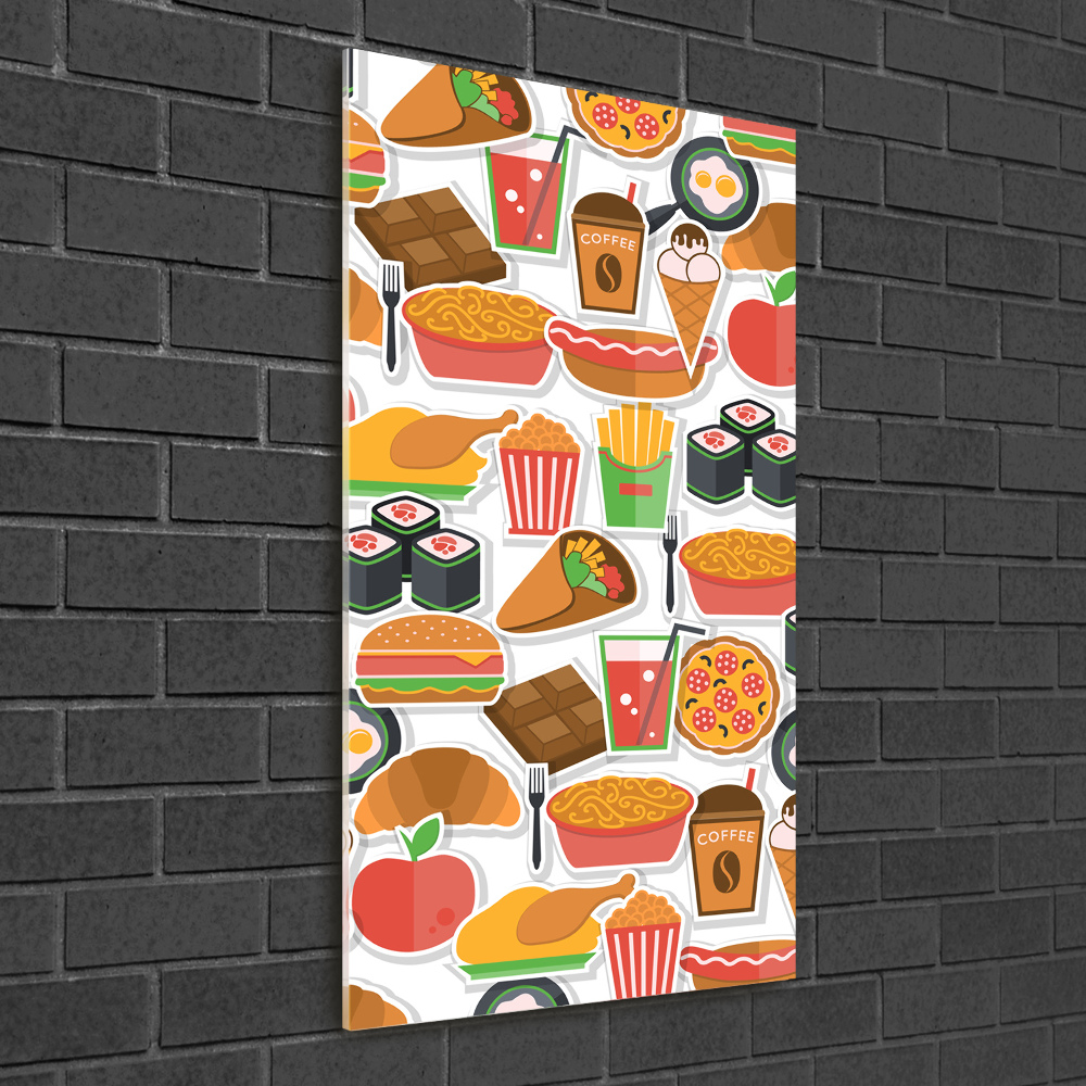 Vertikálny foto obraz sklenený Jedlo fast food