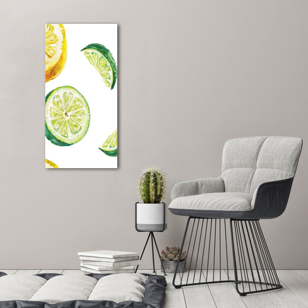 Vertikálny fotoobraz na skle Limetka a citróny