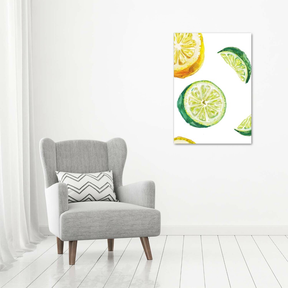 Vertikálny fotoobraz na skle Limetka a citróny