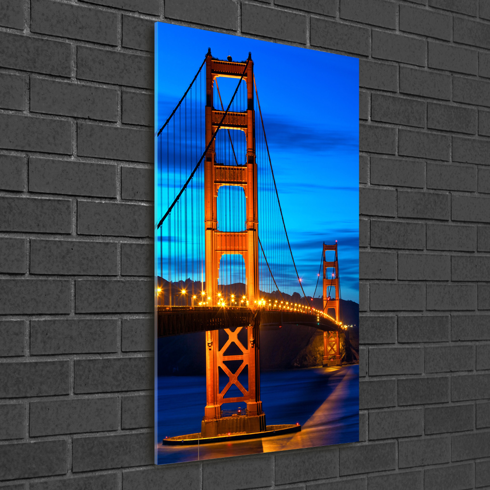 Vertikálny foto obraz sklo tvrdené Most San Francisco