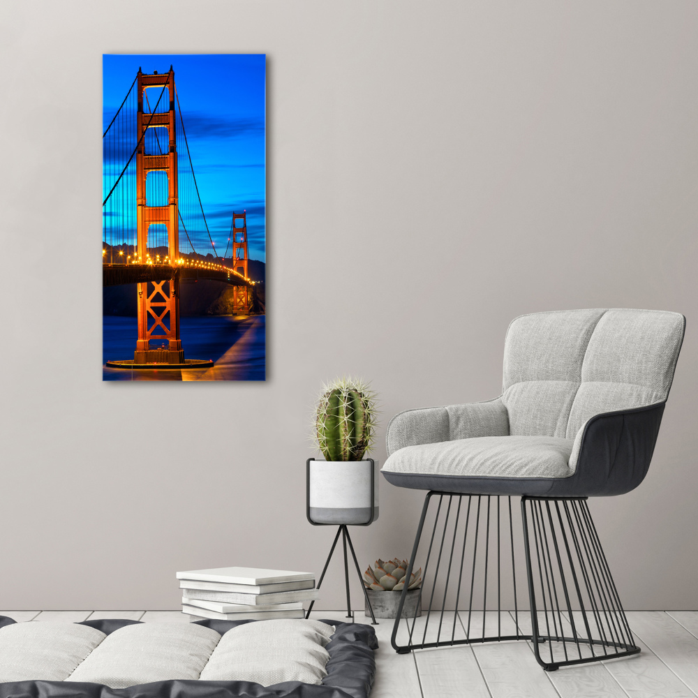 Vertikálny foto obraz sklo tvrdené Most San Francisco