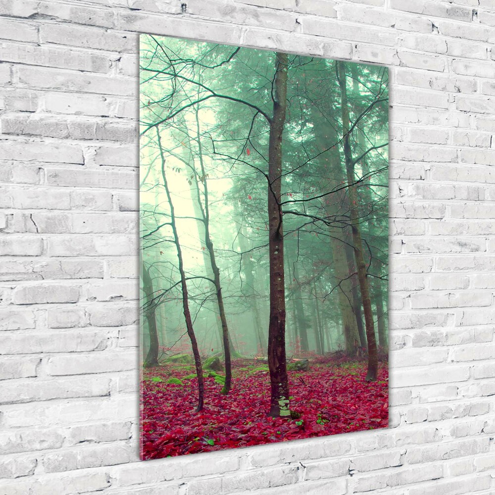 Vertikálny foto obraz sklenený Les na jeseň