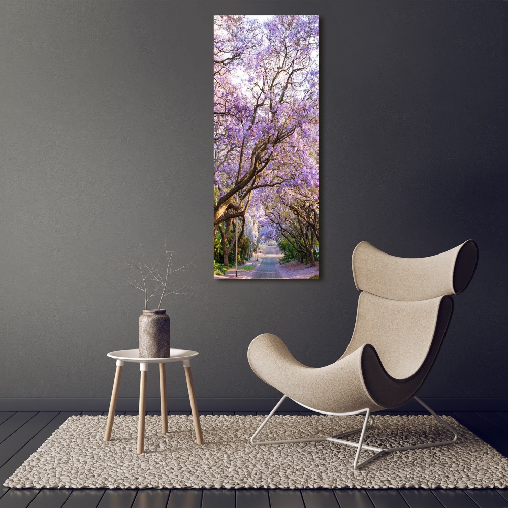 Vertikálny fotoobraz na skle Chodník stromy