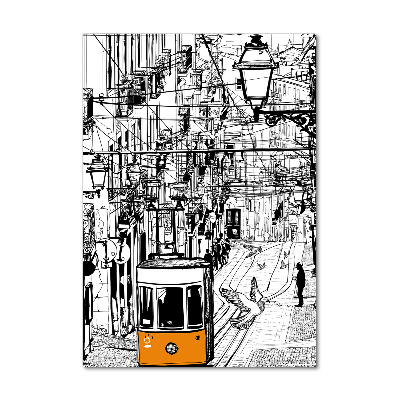 Vertikálny foto obraz sklenený Električka Lisabon