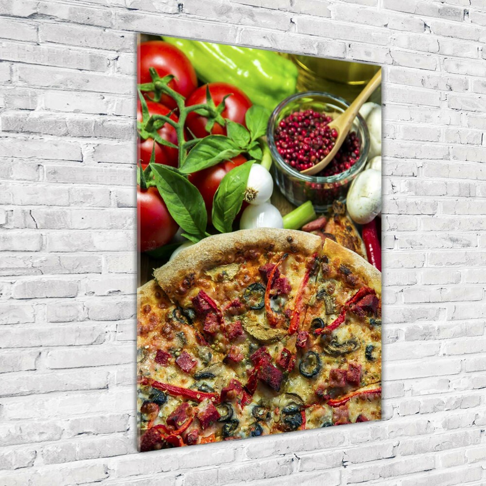 Vertikálny foto obraz sklo tvrdené Pizza