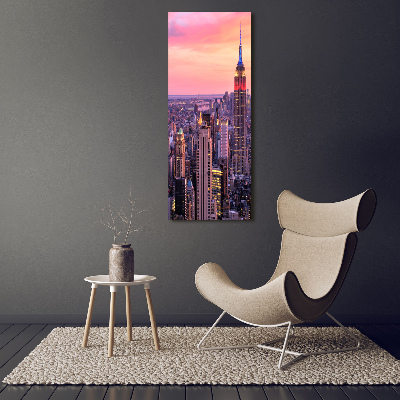Vertikálny foto obraz sklenený New York západ slnka