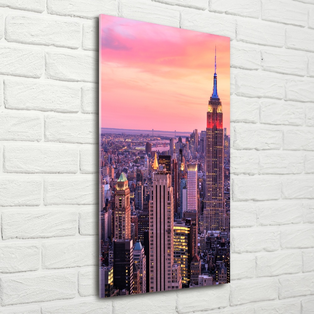 Vertikálny foto obraz sklenený New York západ slnka
