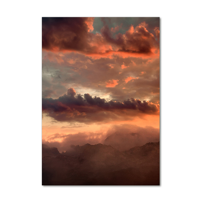 Vertikálny foto obraz sklenený Západ slnka hory