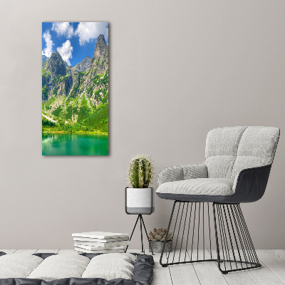 Vertikálny foto obraz sklenený Jazero v horách