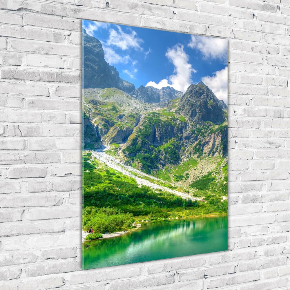 Vertikálny foto obraz sklenený Jazero v horách