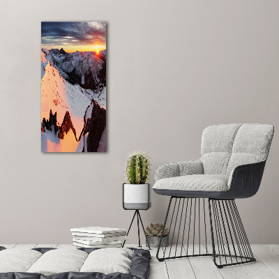 Vertikálny foto obraz sklenený Hory zima
