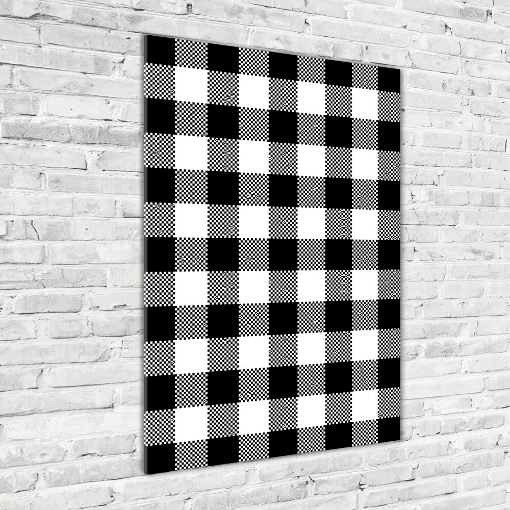 Vertikálny foto obraz sklo tvrdené Čierno-biela mreža