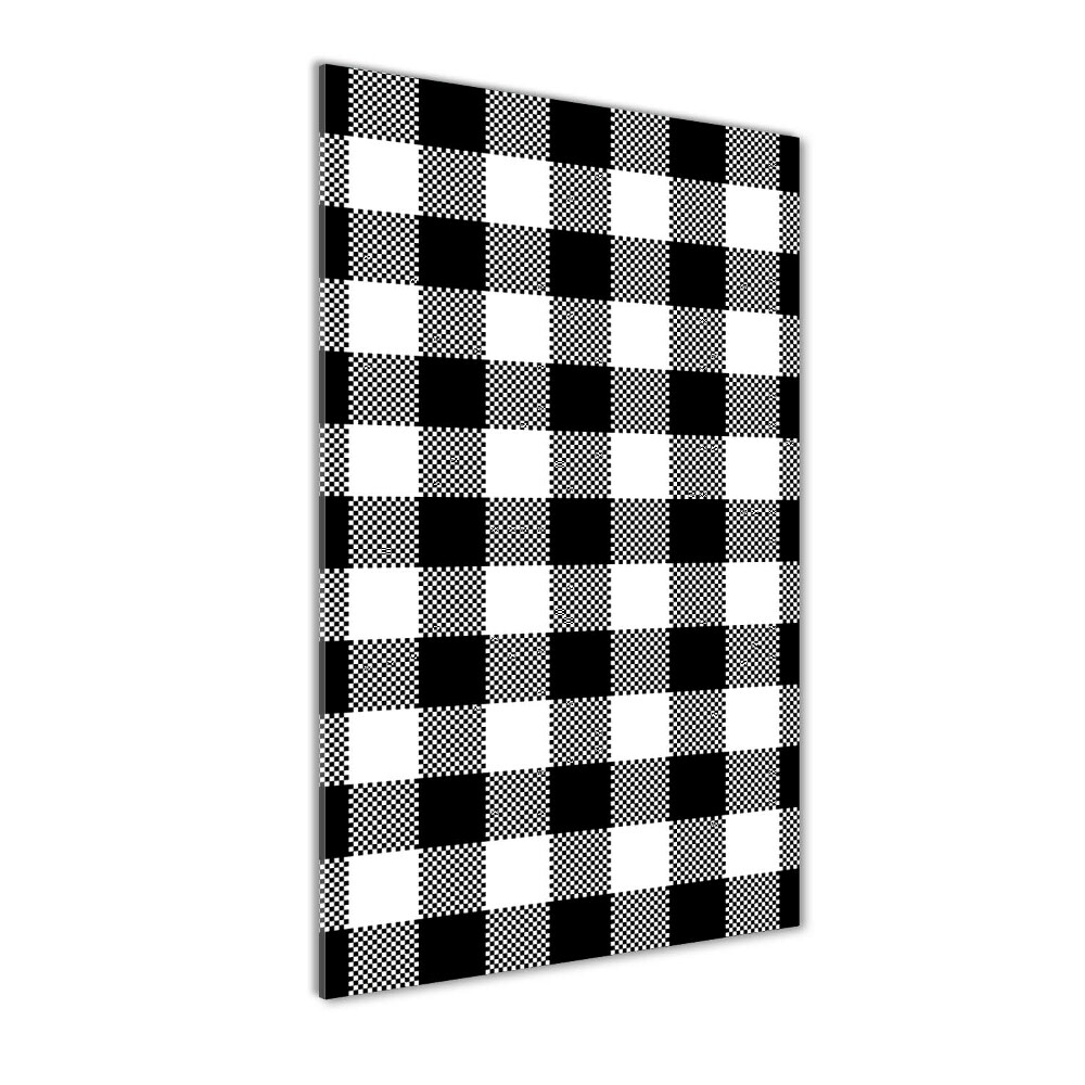Vertikálny foto obraz sklo tvrdené Čierno-biela mreža