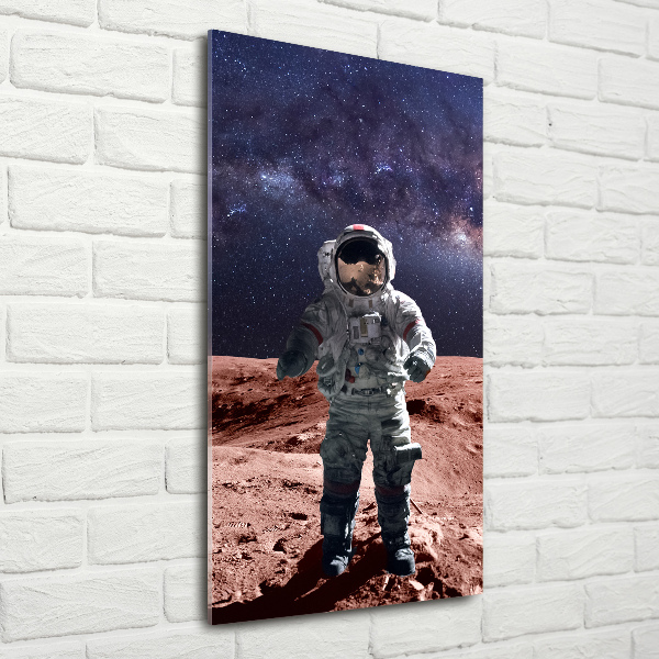 Vertikálny foto obraz fotografie na skle Astronauta