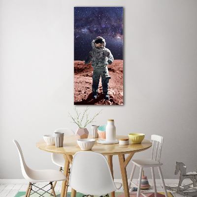 Vertikálny foto obraz fotografie na skle Astronauta