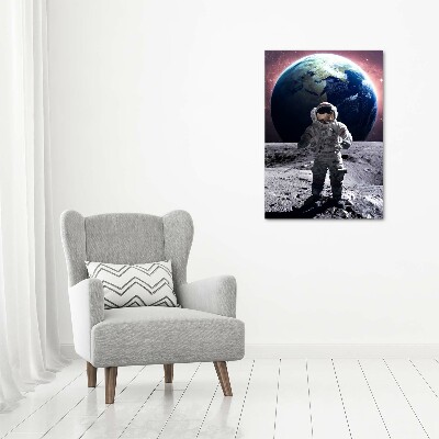 Vertikálny fotoobraz na skle Astronauta