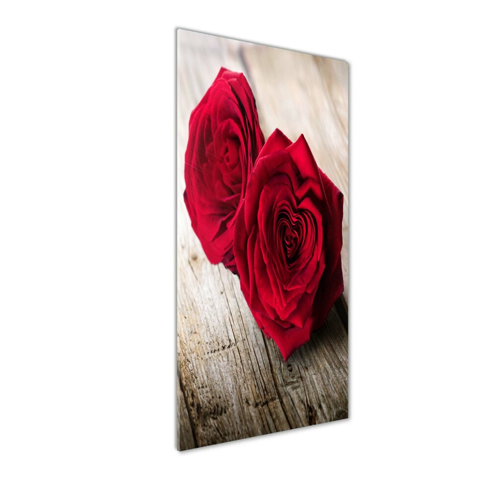 Vertikálny foto obraz sklenený Červené ruže