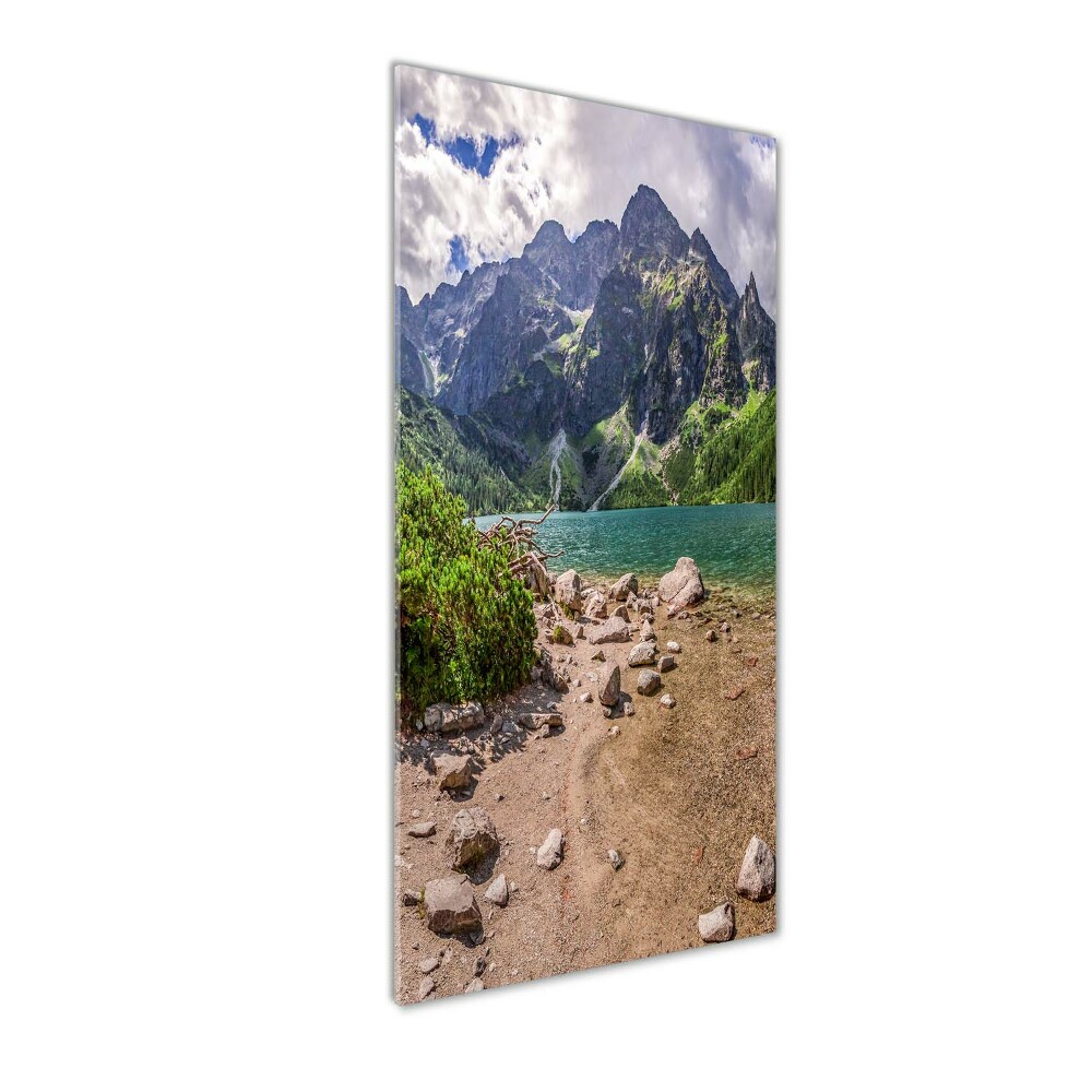 Vertikálny foto obraz fotografie na skle Jazero v horách