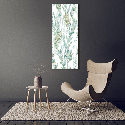Vertikálny fotoobraz na skle Kvetinový vzor