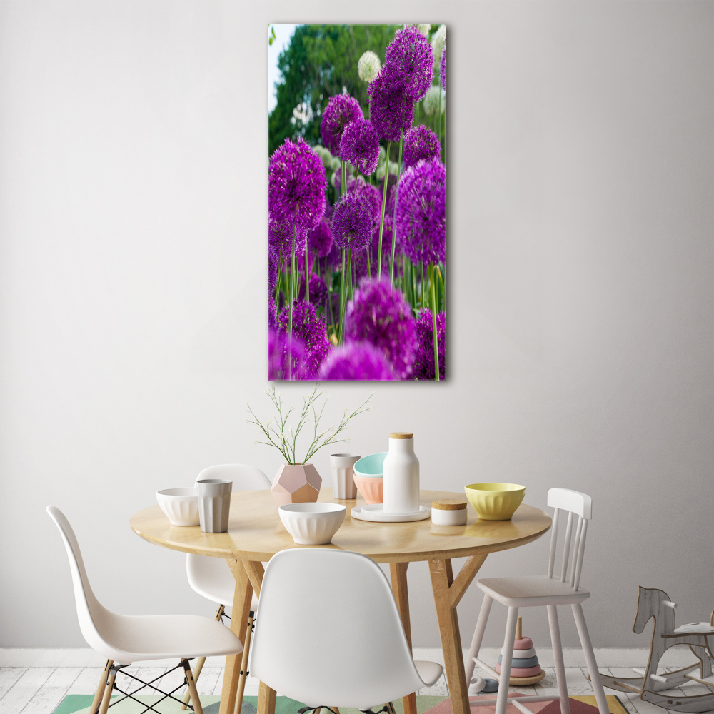 Vertikálny foto obraz fotografie na skle Kvety cesnaku