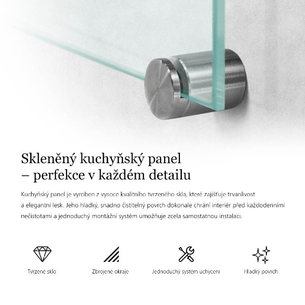 Obklad do kuchyne transparentný