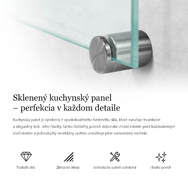 Obklad do kuchyne transparentný