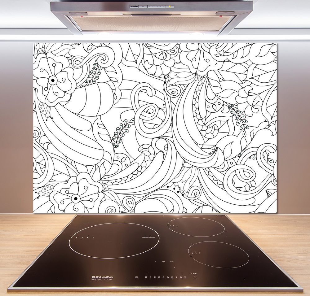 Sklenený panel do kuchynskej linky Ornamenty