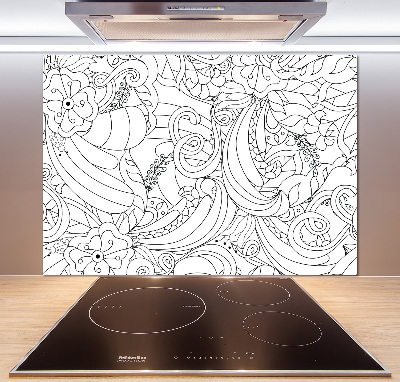 Sklenený panel do kuchynskej linky Ornamenty