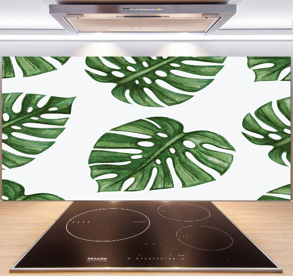 Sklenený panel do kuchynskej linky Monstera