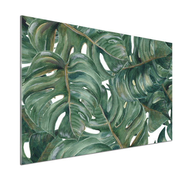 Sklenený panel do kuchynskej linky Monstera