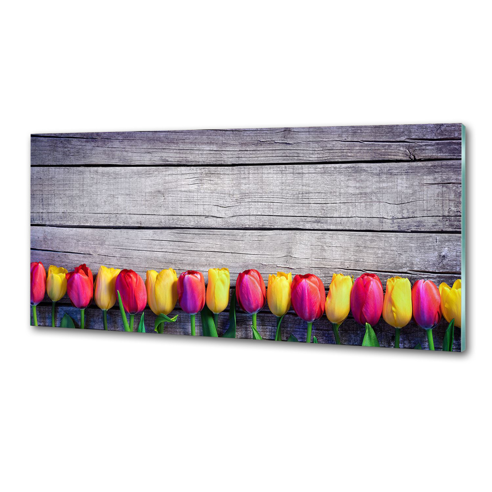 Panel lacobel Tulipány na strome