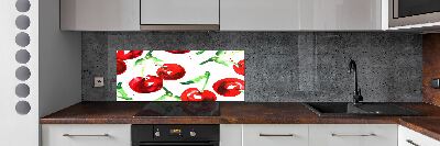 Sklenený panel do kuchyne Višne