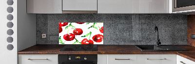 Sklenený panel do kuchyne Višne