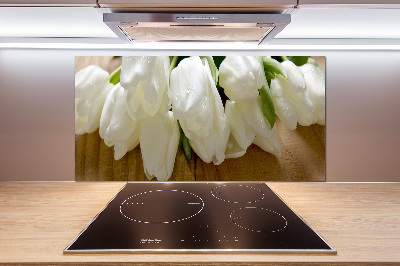 Panel do kuchyne Biele tulipány