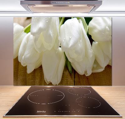 Panel do kuchyne Biele tulipány
