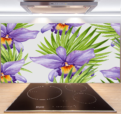 Sklenený panel do kuchynskej linky Orchidea